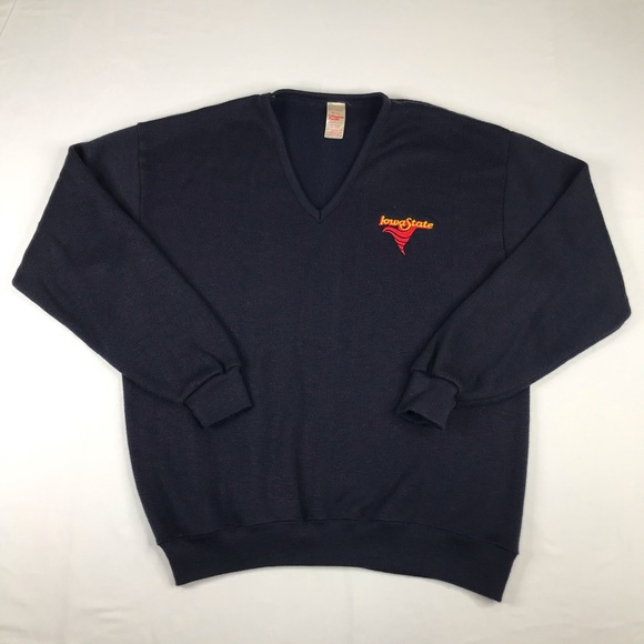 Vtg Collegiate Pacific Unisex Iowa State V-Neck Sweater Sz XL - Picture 2 of 12